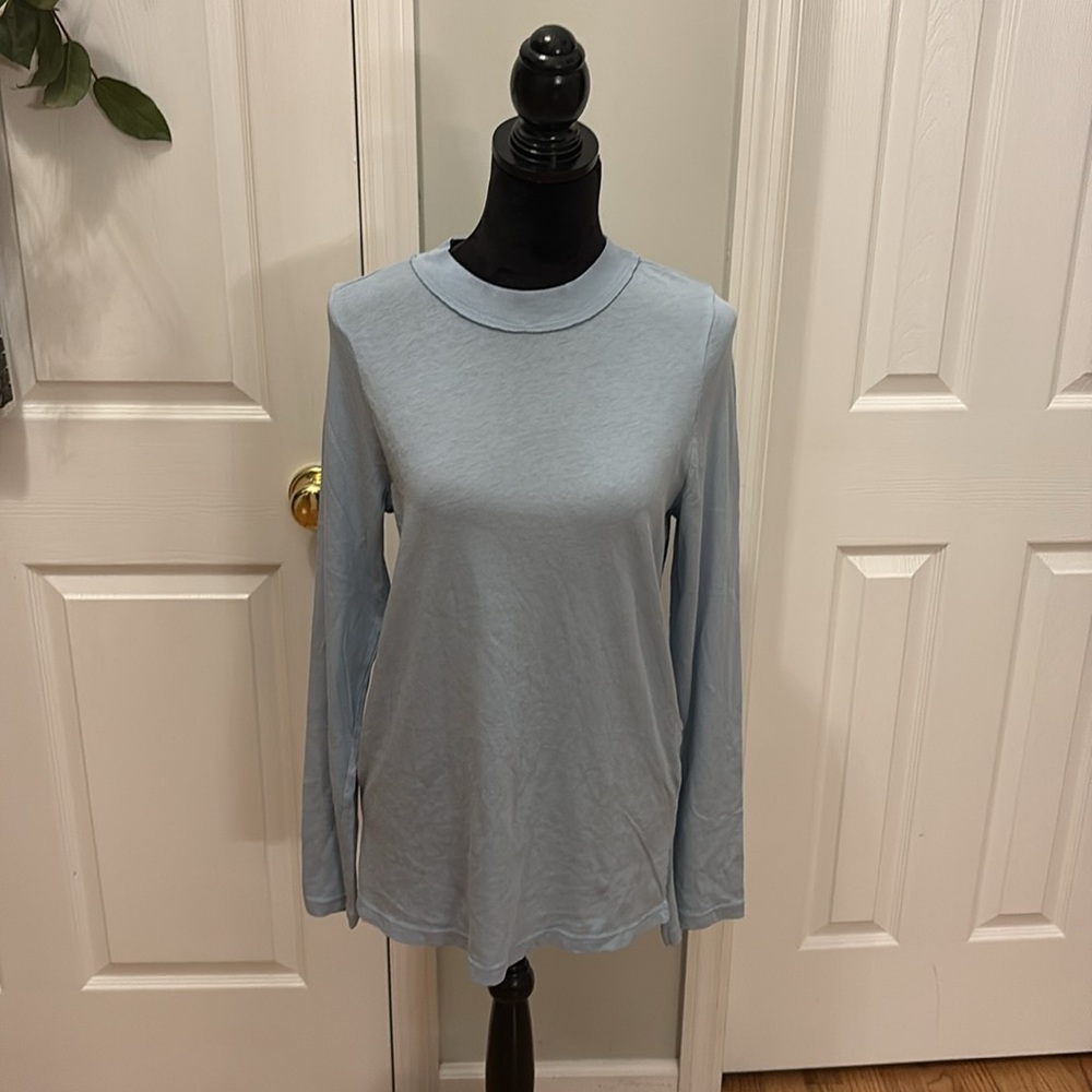 NWT Michael Stars Long Sleeve Vintage Jersey Light Blue Long Sleeve Tee- Size M
